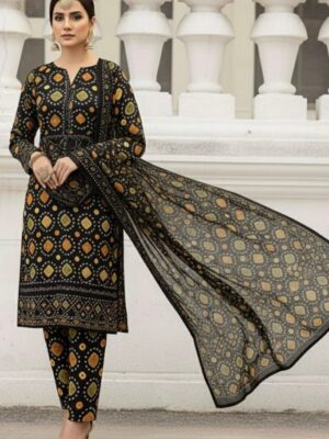 Aneela’s 3-PC Premium Embroidered Lawn (Chunri) D-6052-2