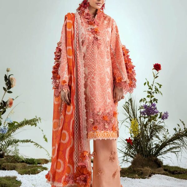 Bonanza Satrangi 3PC Premium Lawn - Summer Collection - Candlelight