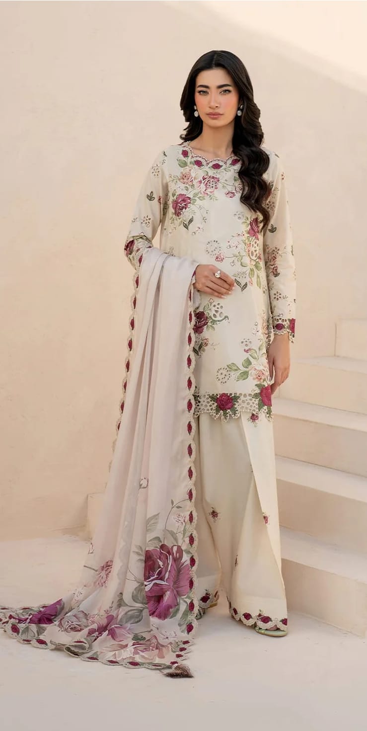 IZNIK 3-PC Digital Embroidery Lawn Collection (D-842)