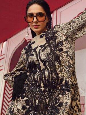 Maria B. 3-PC Premium Embroidered Lawn (Cheetah) D-5050