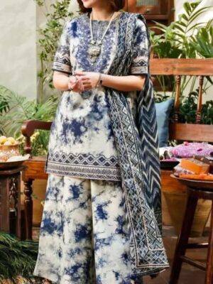 Sapphire 3-PC Digital Embroidery Lawn Collection (D-6038)