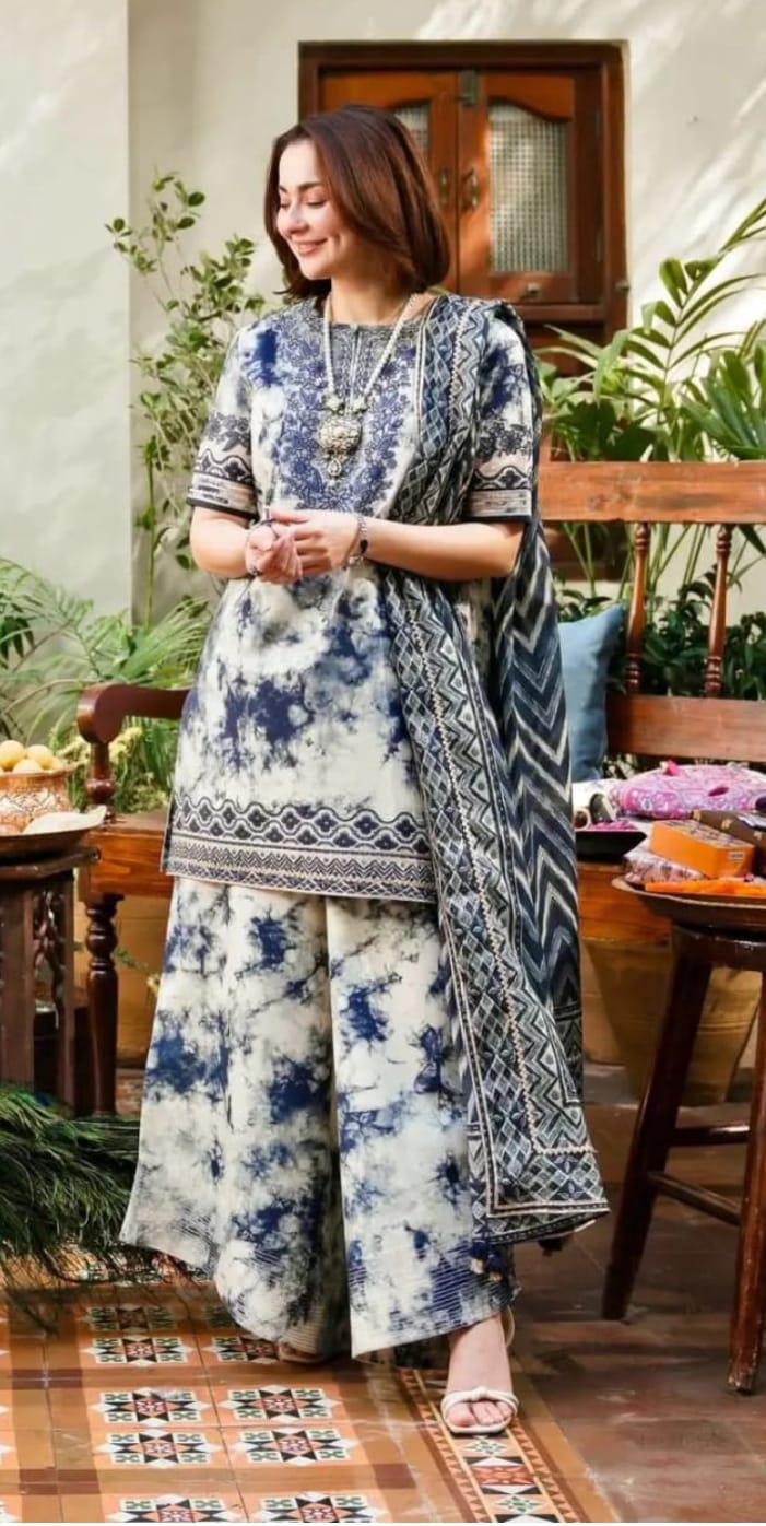 Sapphire 3-PC Digital Embroidery Lawn Collection (D-6038)