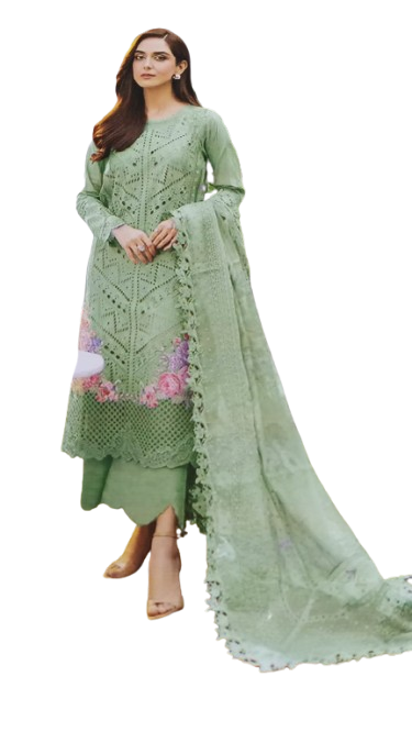 Zarmeen Emaan 3-PC Premium Lawn (ZE-750) - Pista Color