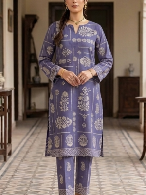 Bana Dora Unstitched 2pc Lawn Suit – Lavender Mandala