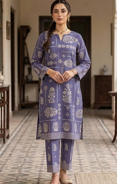 Bana Dora Unstitched 2pc Lawn Suit – Lavender Mandala