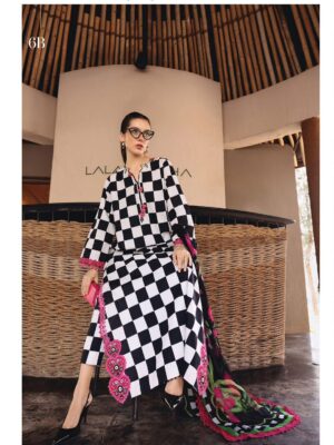 Maria B. Luxury Unstitched 3pc Lawn Suit – Checkerboard Fusion Collection D-6103-B