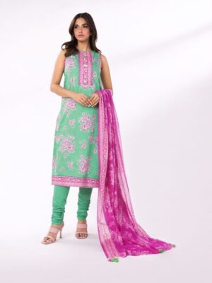 Alkaram Studio Women’s Unstitched 3PC Bana Dora Lawn Suit – Factory Outlet Sale - GREEN (SS-35-1-25-1)