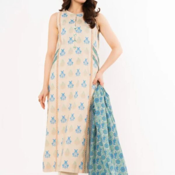 Alkaram Studio Women’s Unstitched 3PC Bana Dora Lawn Suit – Factory Outlet Sale - BLUE (SS-66-1-25-2)