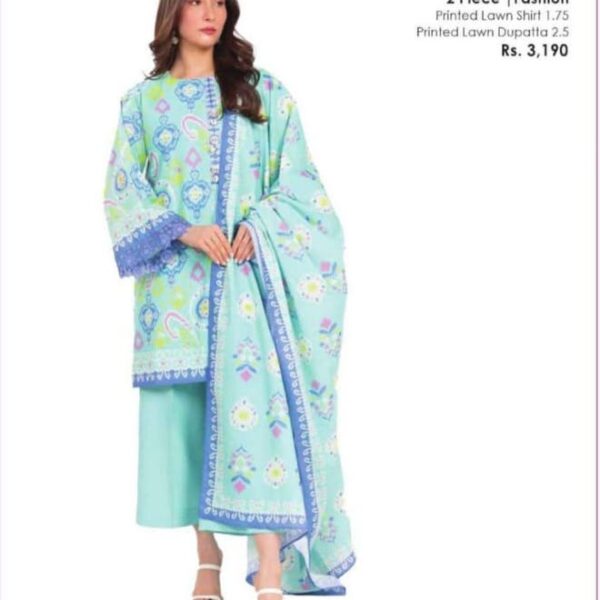 Alkaram Studio Women’s Unstitched 3PC Bana Dora Lawn Suit – Factory Outlet Sale - LIGHT BLUE (SS-34-25-1)