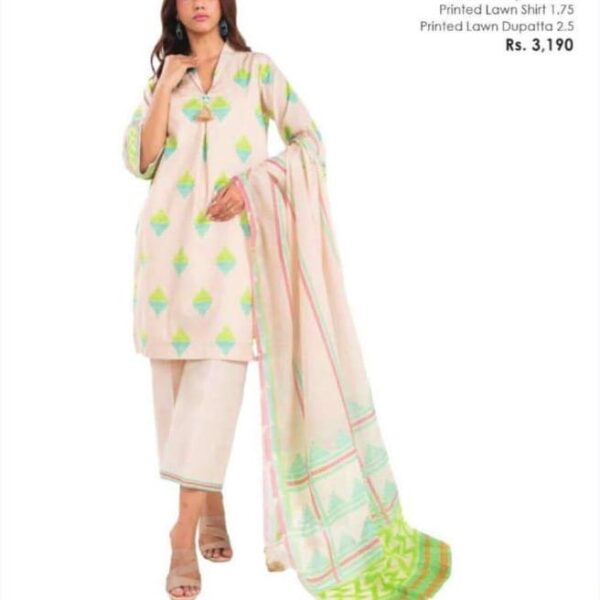 Alkaram Studio Women’s Unstitched 3PC Bana Dora Lawn Suit – Factory Outlet Sale - OFF WHITE (SS-36-1-25-1)
