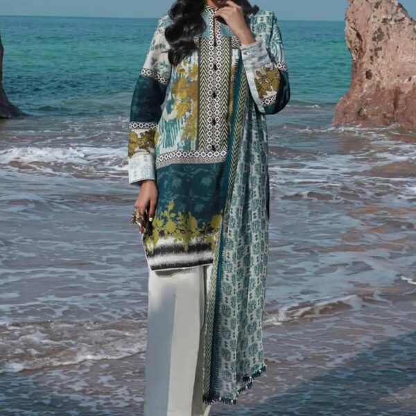 Sana Safinaz Women’s Unstitched 2PC Summer Suit - SEA BLUE
