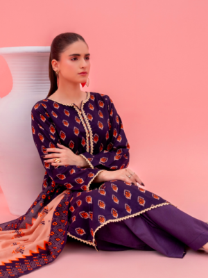 S25D13 – SOHAYE by Diner’s Women’s Unstitched 3PC Lawn Dupatta Suit – Factory Outlet Collection
