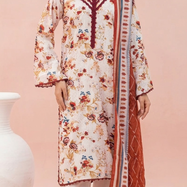 S25D16 – SOHAYE by Diner’s Women’s Unstitched 3PC Lawn Suit – Factory Outlet Collection