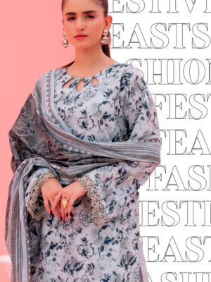 S25D21 – SOHAYE by Diner’s Women’s Unstitched 3PC Doriya Lawn Suit – Factory Outlet Collection