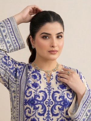 2pc Unstitched Kaftan Suit