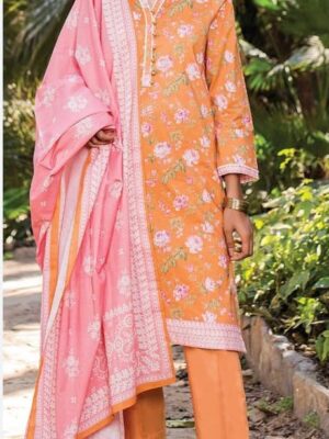 Zeen Women’s Unstitched 3PC Doria Lawn Suit – Factory Outlet Sale - WFM30108