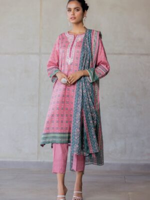 Zeen Women’s Unstitched 3PC Doria Lawn Suit – Factory Outlet Sale - WFM31519