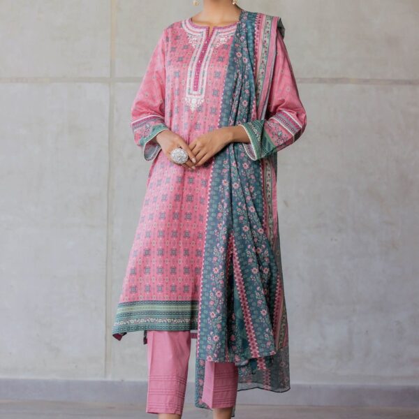 Zeen Women’s Unstitched 3PC Doria Lawn Suit – Factory Outlet Sale - WFM31519