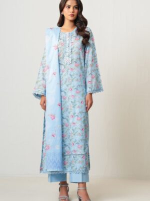 Zeen Women’s Unstitched 3PC Doria Lawn Suit – Factory Outlet Sale - WFM35496