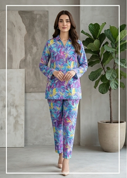 Premium Unstitched 2pc Lawn Suit – Multi Floral Pattern All-Over Print