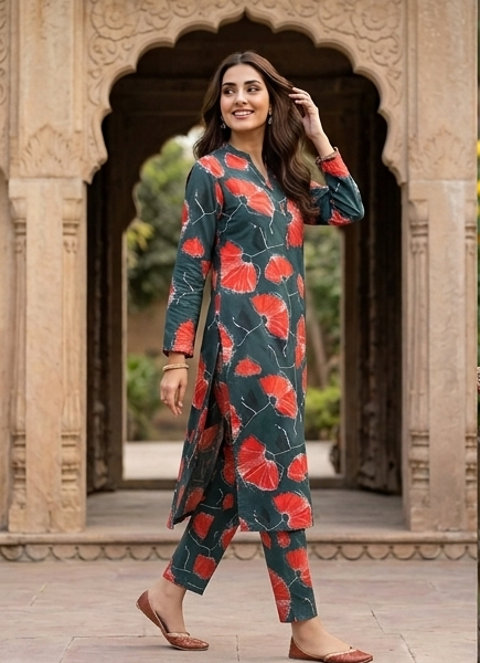 Premium Unstitched 2pc Lawn Suit – Pond Floral All-Over Print